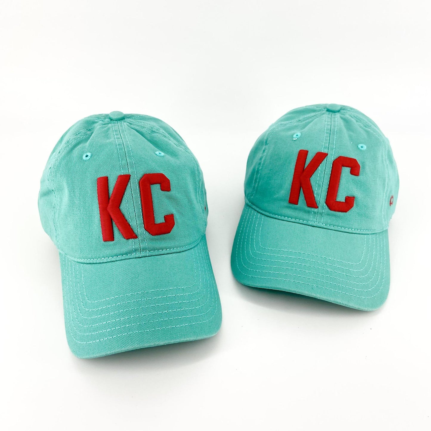 Ballcap - KC - Red on Turquoise