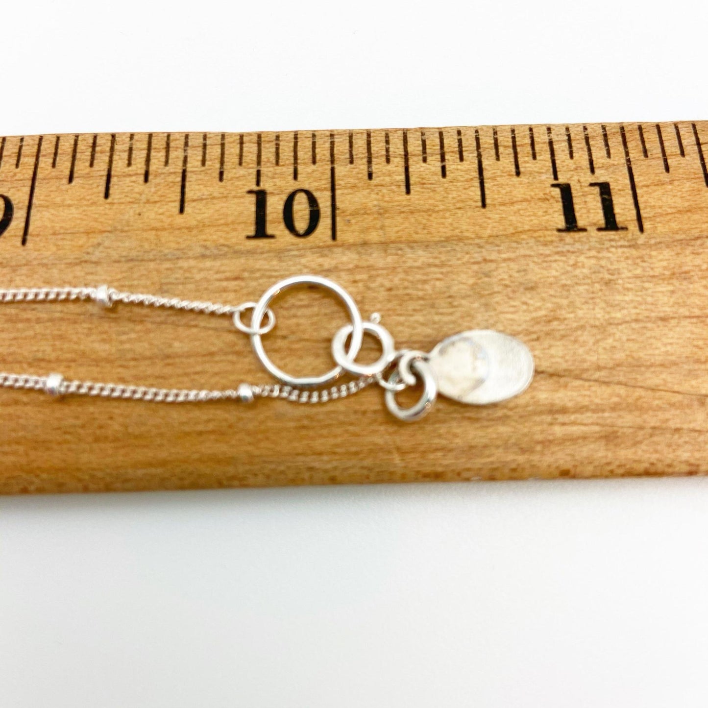 Necklace - Reclaimed Glass Circle - Sterling Silver Chain