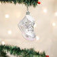 Ornament - Blown Glass - White Baby Shoe