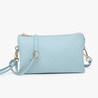 4 in 1 Handbag - Crossbody/Clutch/Wristlet - Ice Blue