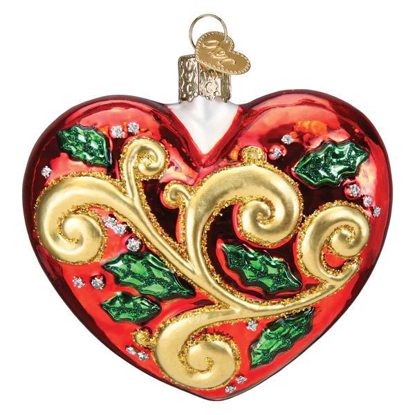 Ornament - Blown Glass - 2024 First Christmas Heart