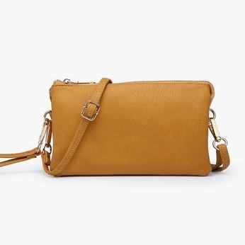 4 in 1 Handbag - Crossbody/Clutch/Wristlet - Mustard