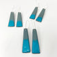 Earrings  - Turquoise on Grey Bars - Enamel on Copper