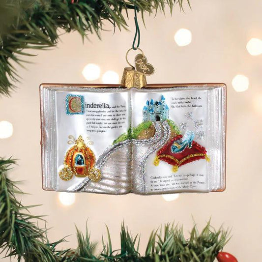 Ornament - Blown Glass - Cinderella Book