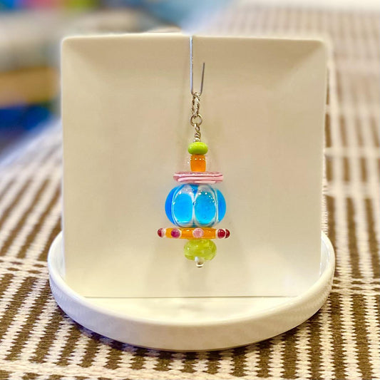 Pendant -  Wayne's Living Room (Six Beads) - Glass & Sterling Silver