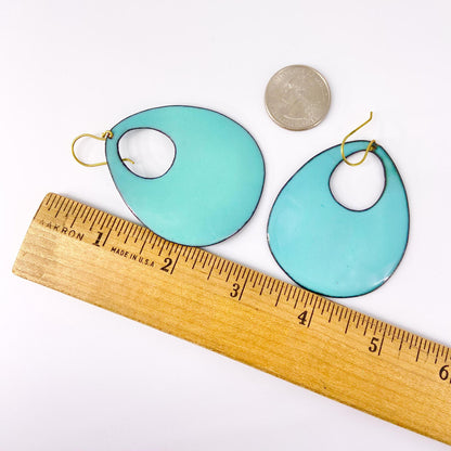 Earrings - Kiln-Fired Enamel & Brass