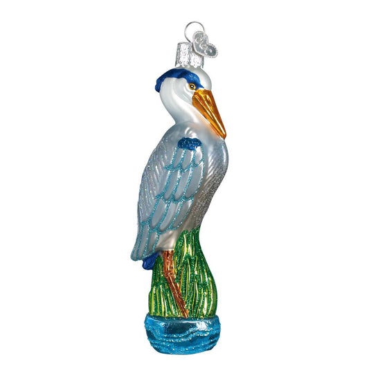 Ornament - Blown Glass - Great Blue Heron