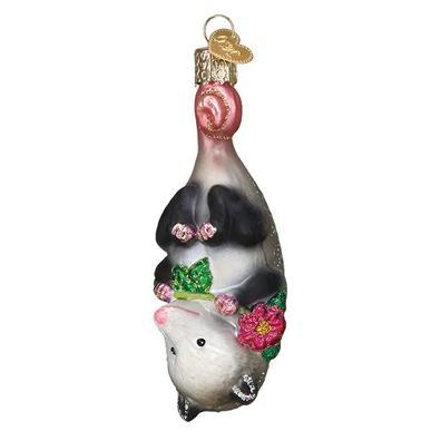 Ornament - Blown Glass - Blossom Opossum