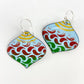 Earrings  - Holiday Squiggles on Ornaments - Enamel