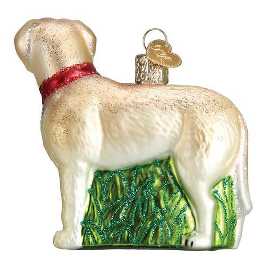 Ornament - Blown Glass - Standing Yellow Lab