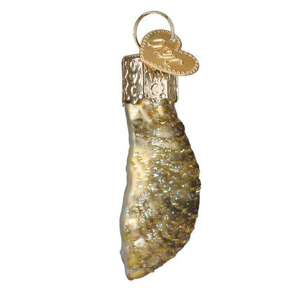 Ornament - Blown Glass - Mini Oyster with Pearl
