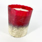 Candle - Siberian Fir - Poured Into Red/Silver Crackle Glass