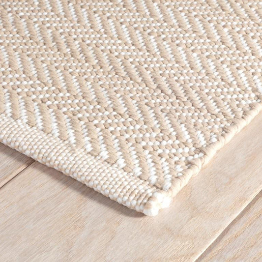 Rug - Indoor/Outdoor - Herringbone Linen/White