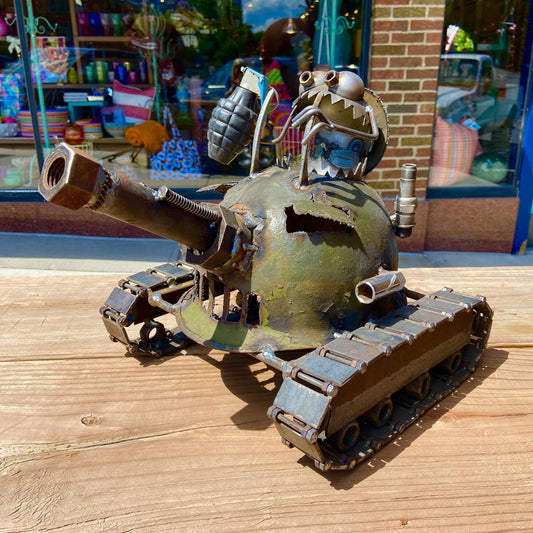 Sculpture - One Man Tank With Grenade