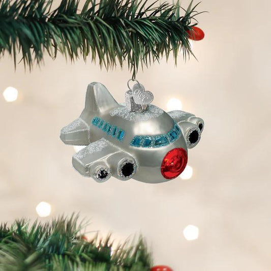 Ornament - Blown Glass - Airplane