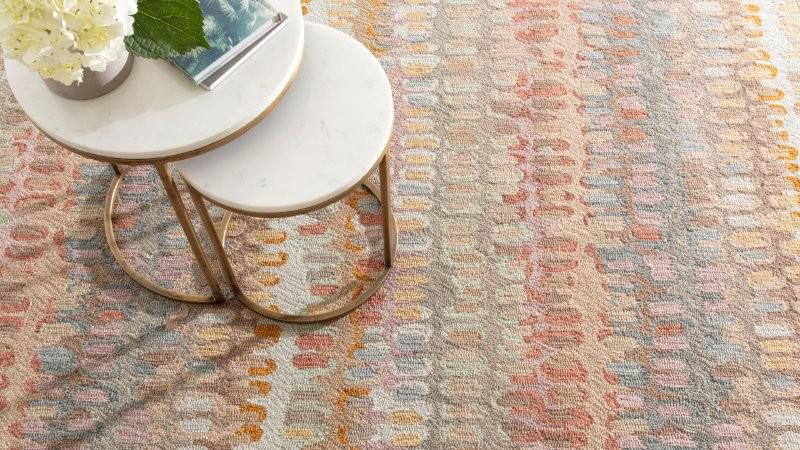 Rug - Micro Hooked Wool - Paint Chip Stone