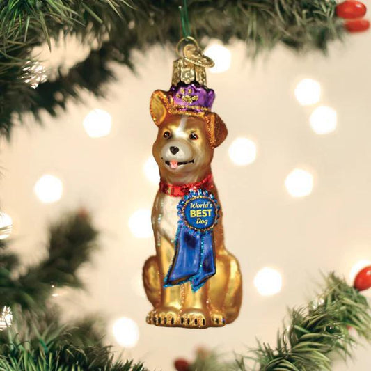 Ornament - Blown Glass - World's Best Dog