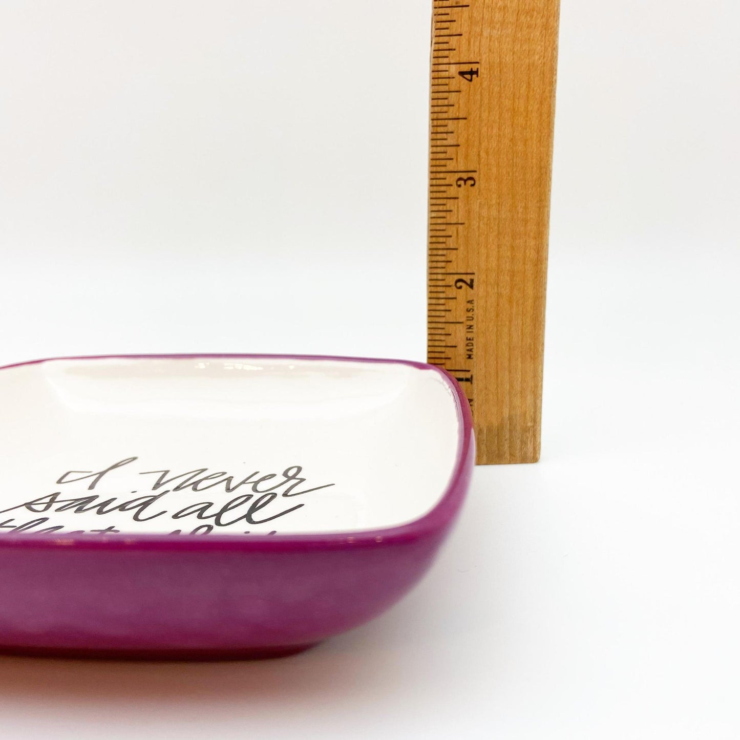 Tray - Playful Quotes on Round Ceramic - Signed