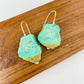 Earrings - Turquoise Slices & Sterling Wires