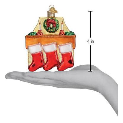 Ornament - Blown Glass - Family of 3 Stockings