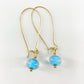 Earrings - Encased Turquoise - Glass & Goldfill Long Wire (Video)