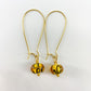 Earrings - Animal Print - Glass & Goldfill Long Wire (Video)