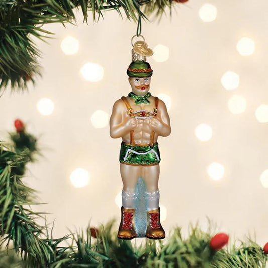 Ornament - Blown Glass - Dasher, Holly Jolly Hunk