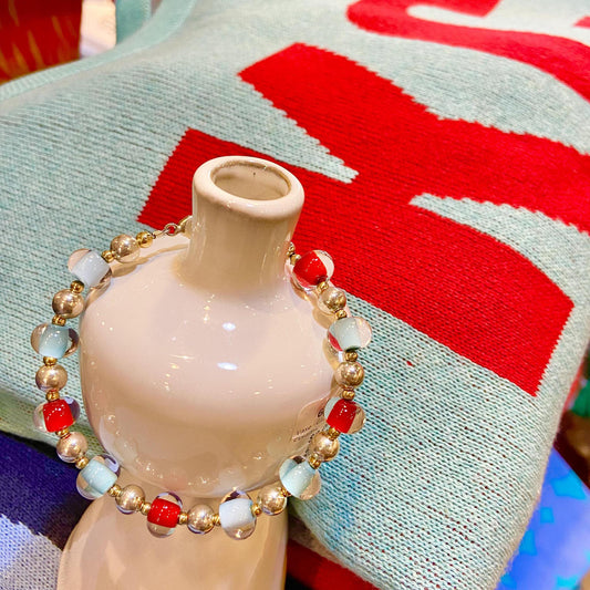 Bracelet - Glass Pearl & Sterling - KC Current