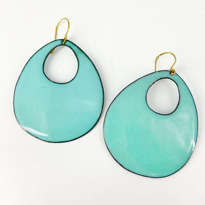Earrings - Kiln-Fired Enamel & Brass