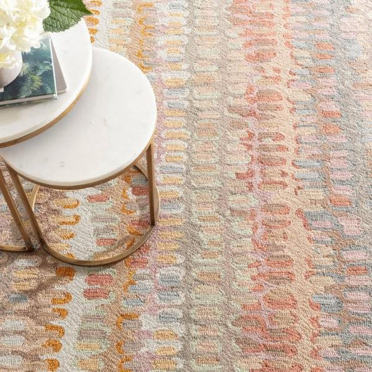 Rug - Micro Hooked Wool - Paint Chip Stone