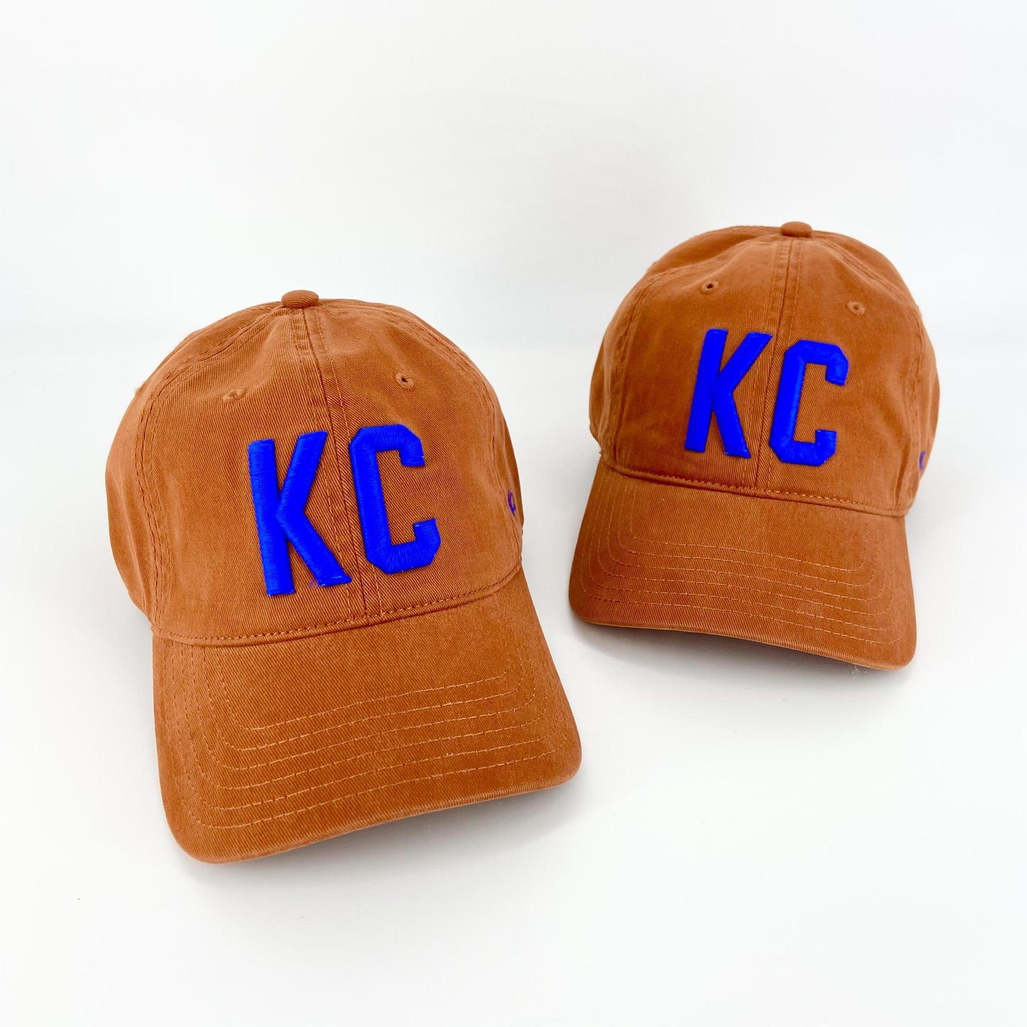 Ballcap - KC - Burnt Orange with Blue KC