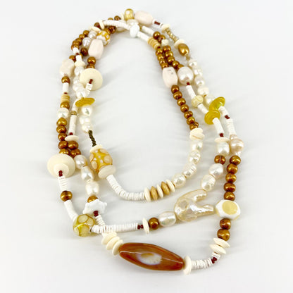 Necklace - Champagne & Pearls