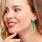 Earrings - Cable Chain Drop Post - Bright Blue - Resin