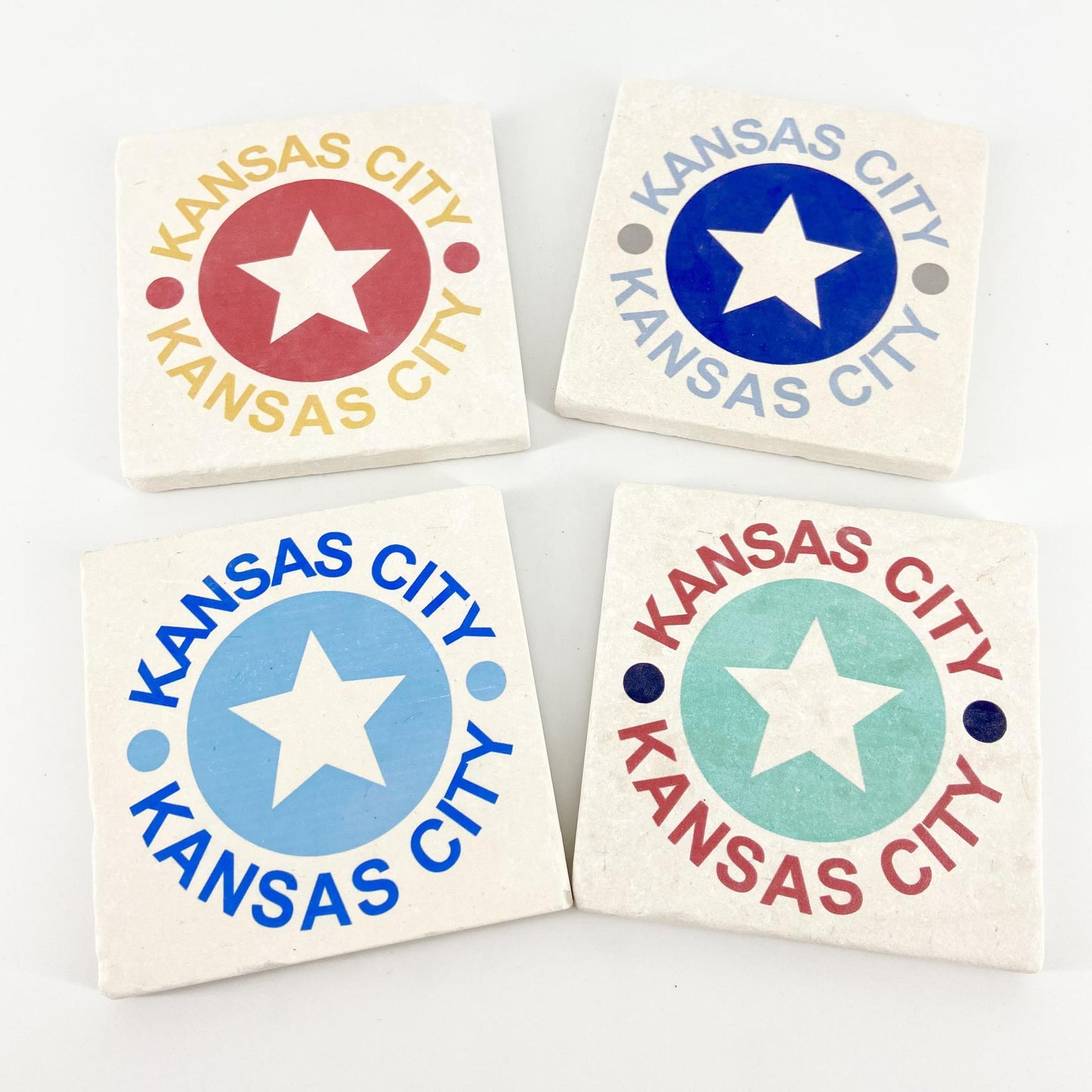 Coaster - Exclusive Star Circle Design - KC Chiefs Colors