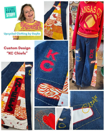 Upcycle YOUR Jeans - CUSTOM - KC Red Kingdom Inspired