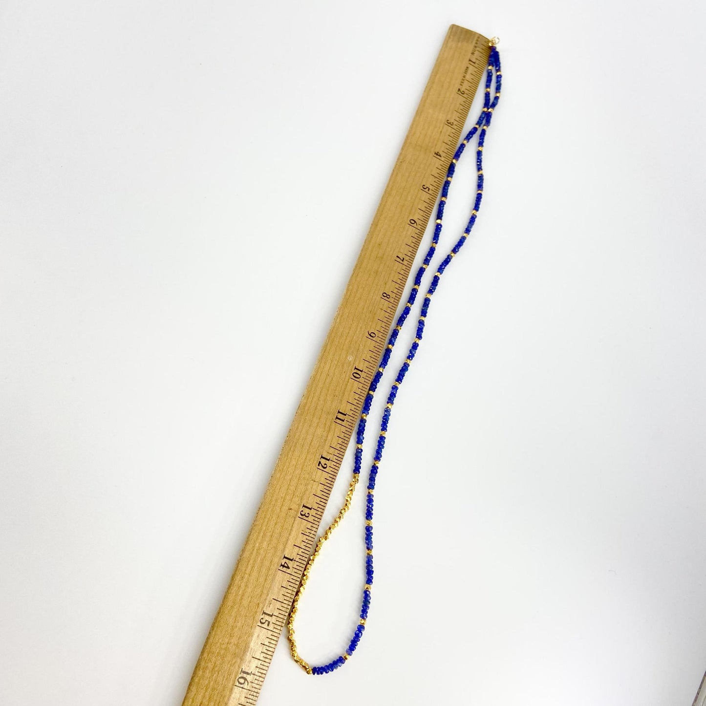 Necklace - Sapphire & 18K Gold Vermeil Beads