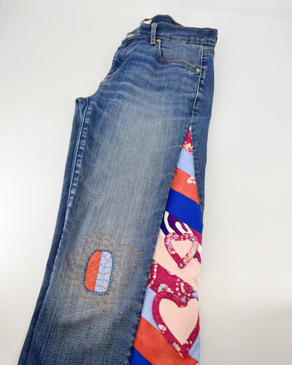 Upcycle YOUR Jeans - CUSTOM - Hearts Design