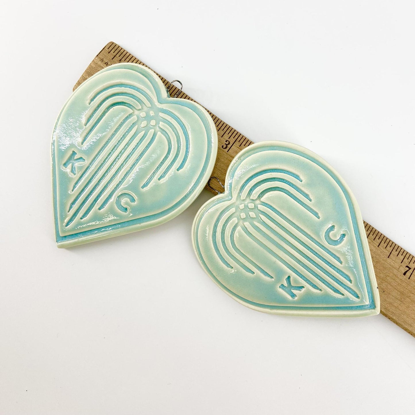 Decoration/Ornament - KC Fountain Heart  - Aqua