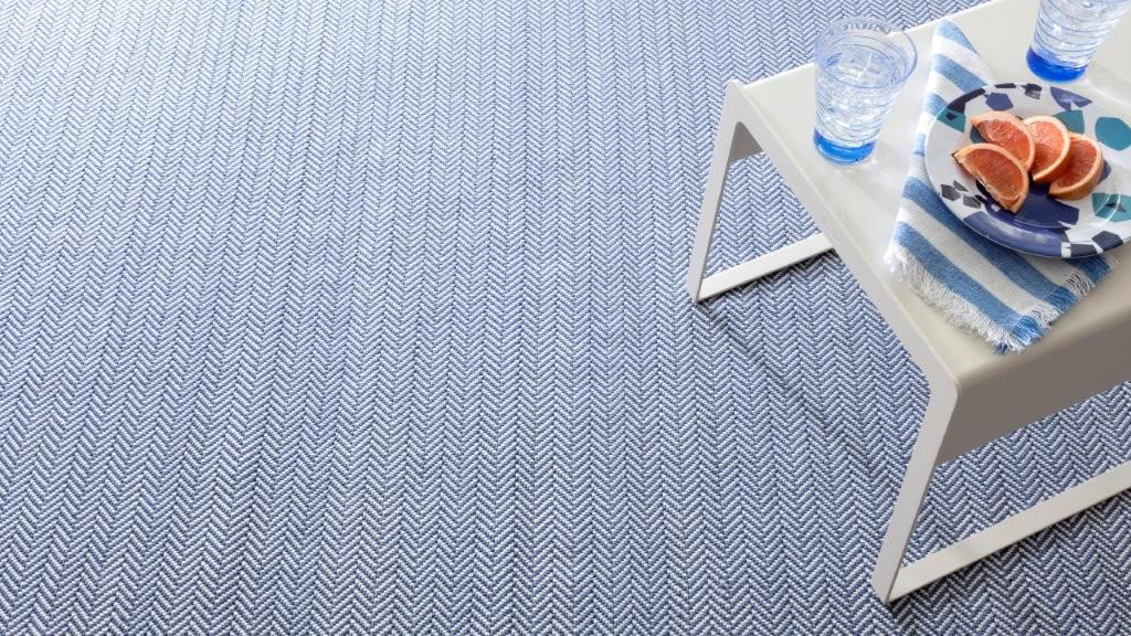 Rug - Indoor/Outdoor - Herringbone Denim/Ivory
