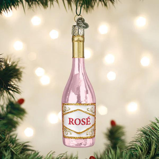 Ornament - Blown Glass - Rosé Wine