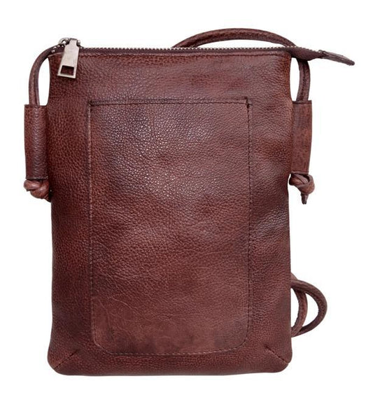 Handbag - Leather "Grab & Go" Crossbody - Brown