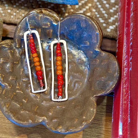 Earrings - African Trade Beads on Sterling