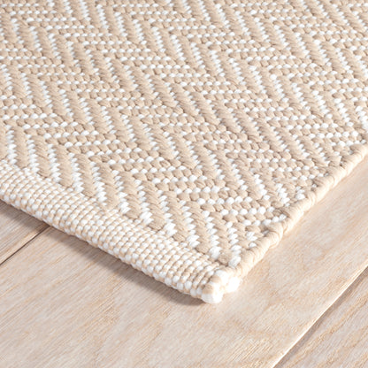 Rug - Indoor/Outdoor - Herringbone Linen/White