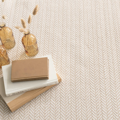 Rug - Indoor/Outdoor - Herringbone Linen/White