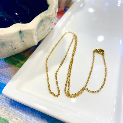 Necklace - Fine Chain Waterproof 18kt Gold Plated- 20"