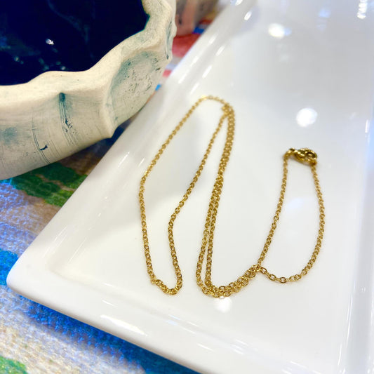 Necklace - Fine Chain Waterproof 18kt Gold Plated- 20"