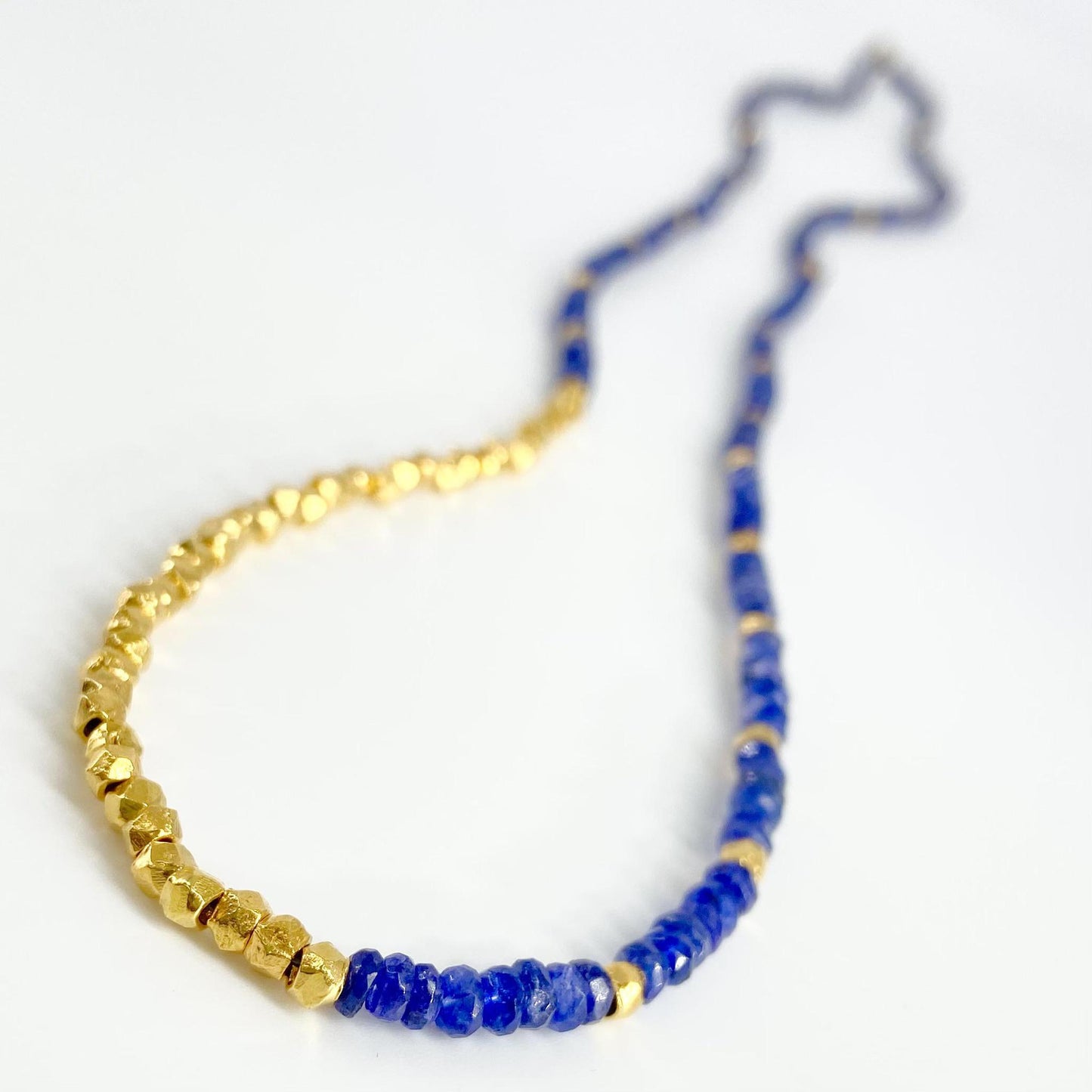 Necklace - Sapphire & 18K Gold Vermeil Beads