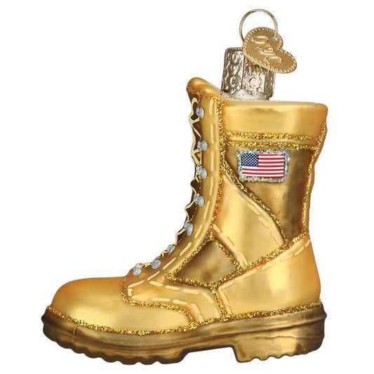 Ornament - Blown Glass - Military Boot