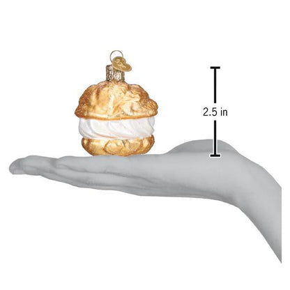 Ornament - Blown Glass - Cream Puff