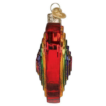 Ornament - Blown Glass - Rainbow Heart